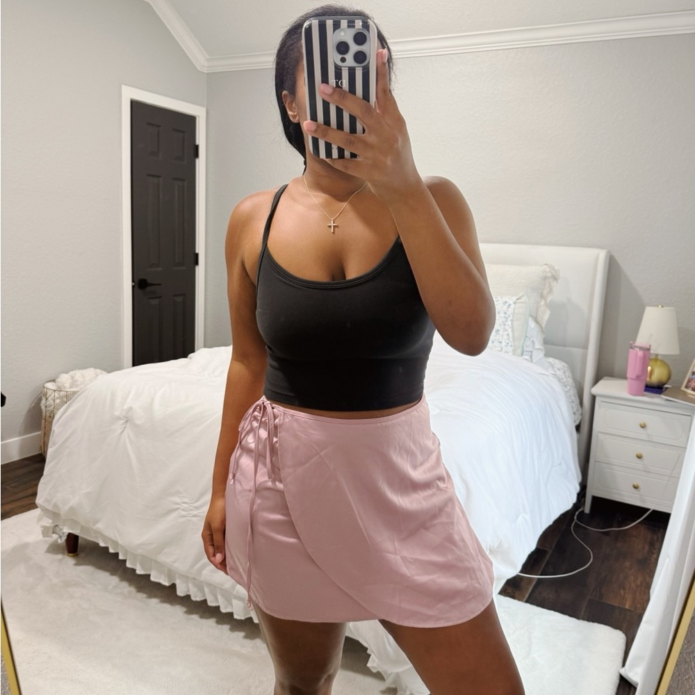 Francesca’s Pink Wrap Skirt
